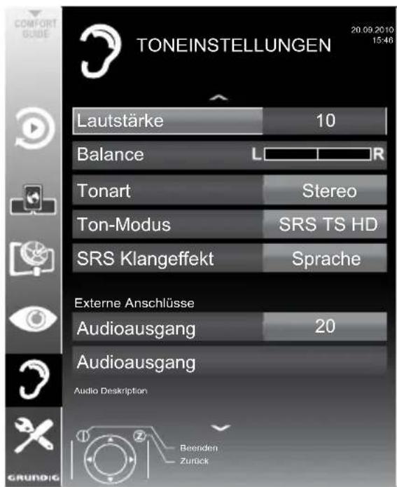 GRUNDIG 32 VLE 812 S - Toneinstellungen - 1