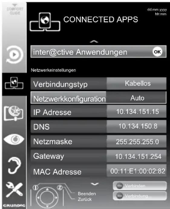 GRUNDIG 32 VLE 812 S - Internet Applikation anwählen - 1
