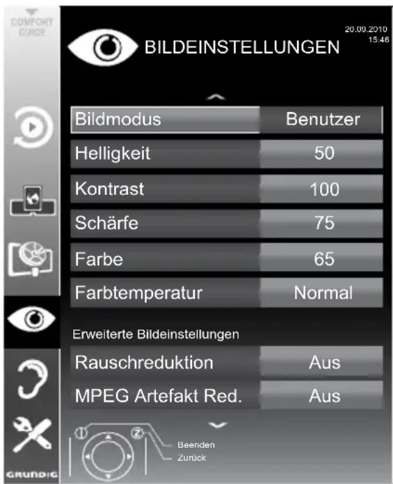 GRUNDIG 32 VLE 812 S - Bildeinstellungen - 1
