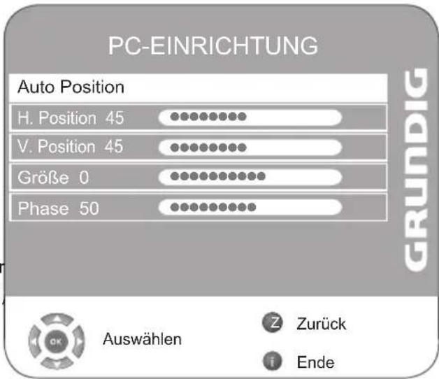 GRUNDIG 32 VLE 6041 C - Einstellungen für den PC - 1