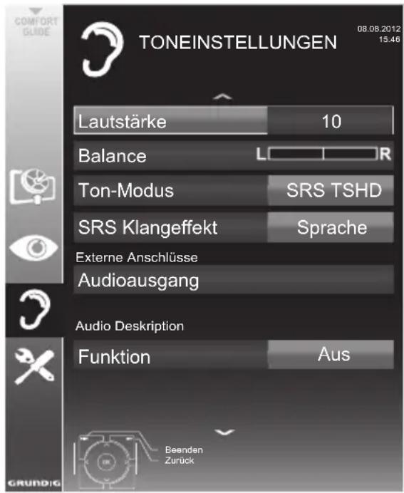 GRUNDIG 32 VLE 521 BG - Toneinstellungen - 1