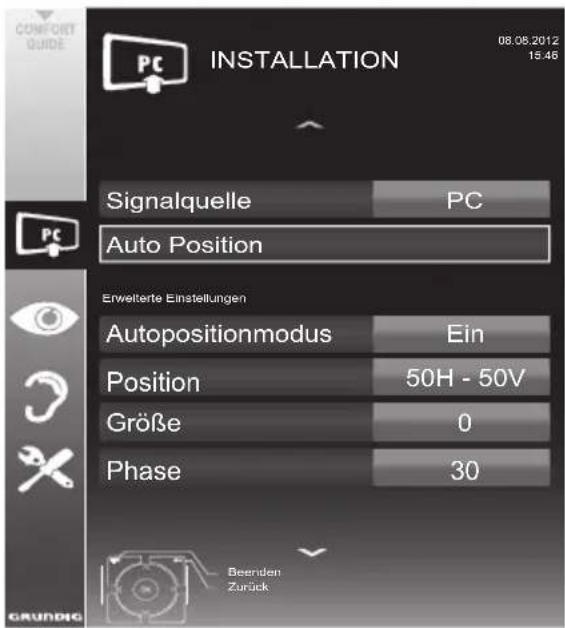 GRUNDIG 32 VLE 521 BG - Einstellungen zum PC-Betrieb - 1