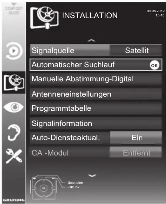 GRUNDIG Hamburg 32 CLE 5407 BG - Digitale Fernseh-Programme eines Satelliten automatisch suchen - 1
