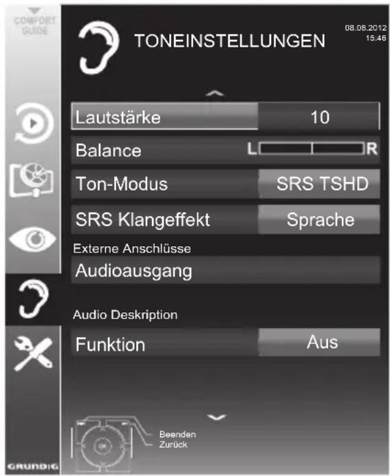 GRUNDIG Hamburg 32 CLE 5407 BG - Toneinstellungen - 1