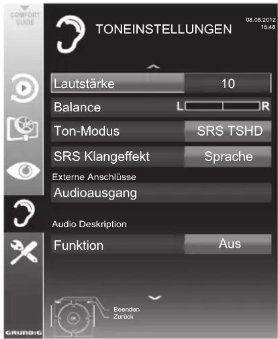 GRUNDIG Hamburg 28 CLE 5407 BG - Toneinstellungen - 1