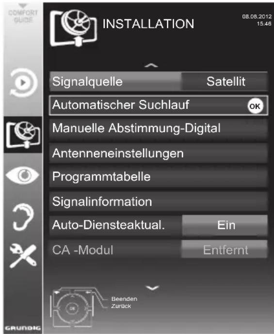 GRUNDIG Hamburg 28 CLE 5407 BG - Digitale Fernseh-Programme eines Satelliten automatisch suchen - 1