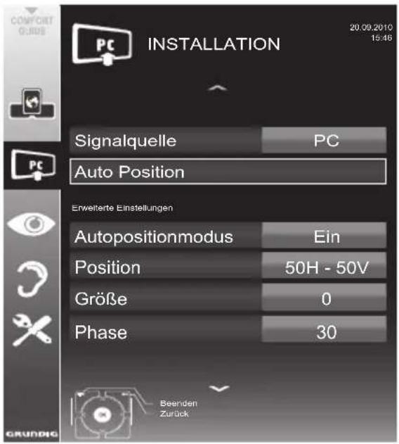 GRUNDIG 26 VLE 8200 BH - Einstellungen zum PC-Betrieb - 1