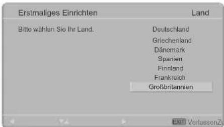 Erstmaliges Einrichten Land Bitte wählen Sie Ihr Land. Deutschland Griechenland Dänemark Spanien Finnland Frankreich Großbritannien Exit VerlassenZu
