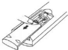 Reflexion LDD-1510 - Einlegen der Batterien in die Fernbedienung - 1