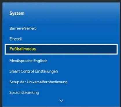 SAMSUNG H6410 - Aktivieren der Fußballmodus - 1