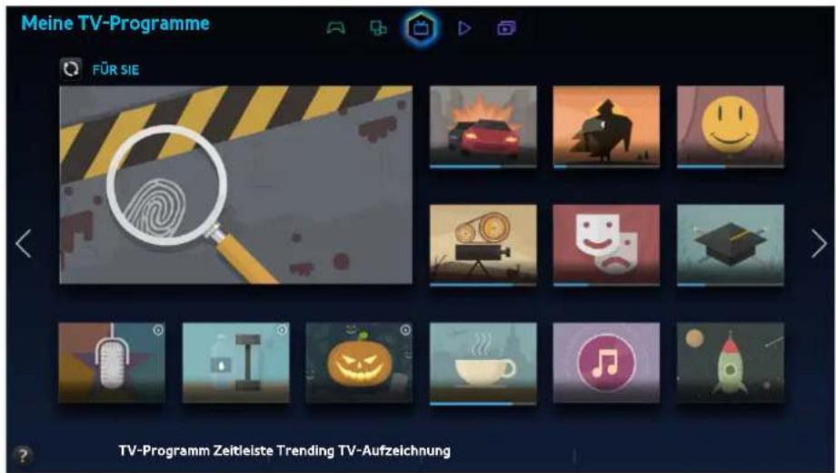 SAMSUNG H6410 - Verwenden des Bereichs Meine TV-Programme - 1