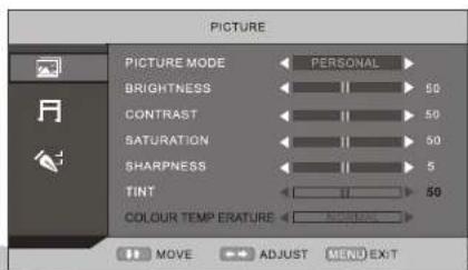 Odys Fino 19 - AV/ SCART MENÜ OPTIONS - 1