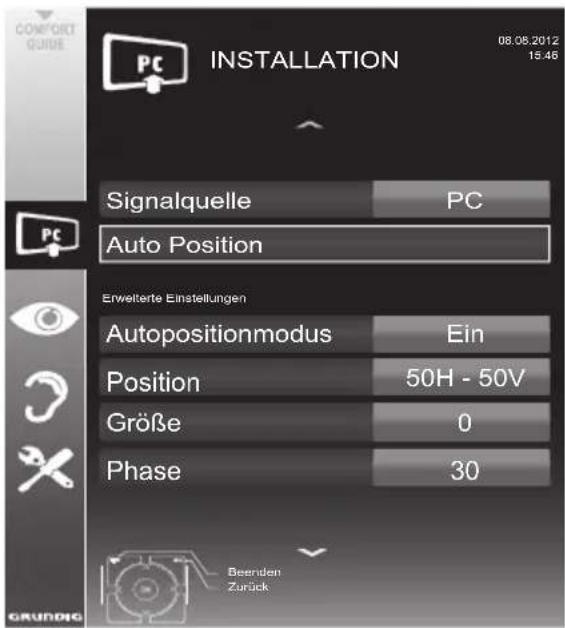 GRUNDIG 32 VLE 4500 WF - Einstellungen zum PC-Betrieb - 1