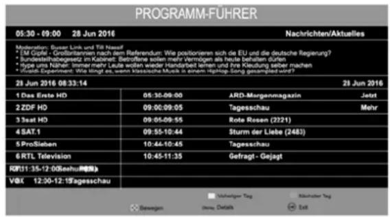 Alden 21inch - Programmführer (EPG) - 1