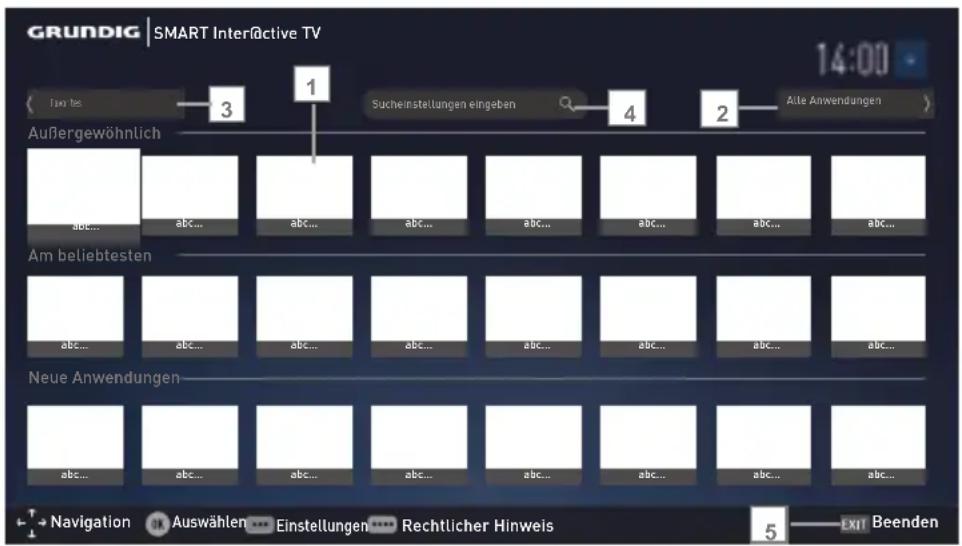 GRUNDIG 65 GOS 9799 - Anwendungsportal-Hauptbildschirm - 1