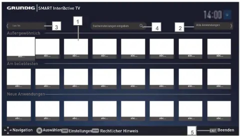 GRUNDIG 65 GOS 9798 - Anwendungsportal-Hauptbildschirm - 1