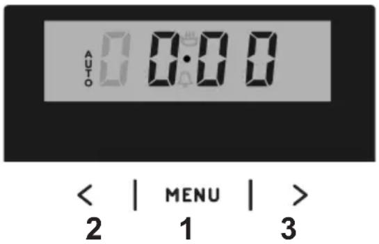 AUTO 0:00 < | MENU | > 2 1 3