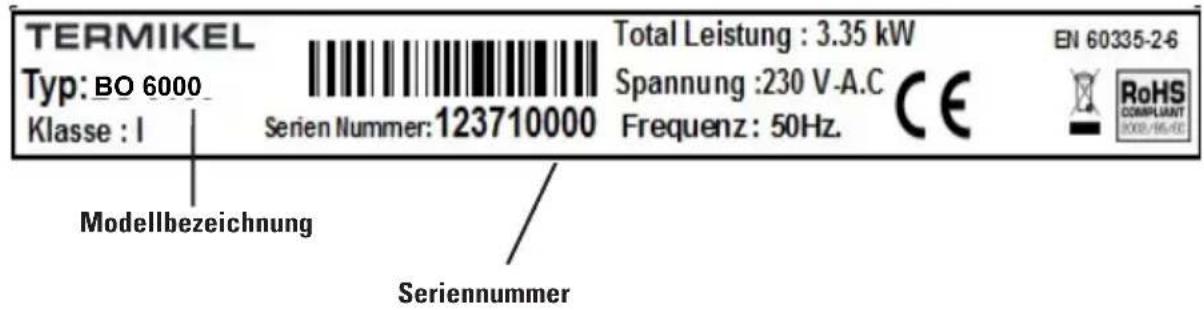 Termikel BO 6000 BU - Termikel Technischer Kundendienst Telefon 0 800 88 3333 0\* - 1