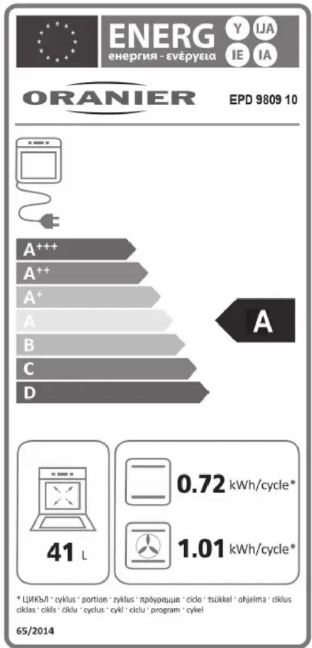 ORANIER EPD 9809 - Technische Daten und Abmessungen - 1