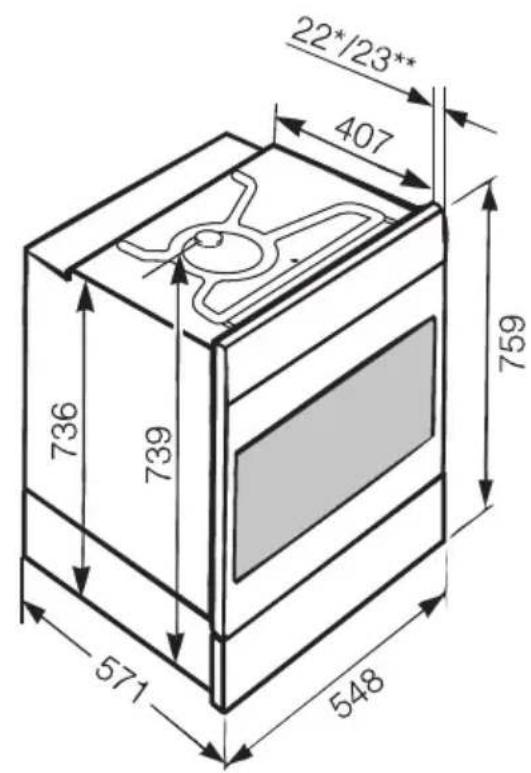 MIELE H 6650-55 BP - Hxx5x-55: Einbau in einen Unterschrank - 3