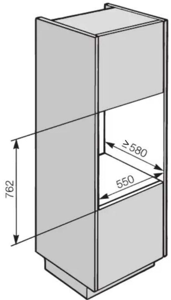 MIELE H 2651-1-55 B - Hxx5x-55: Einbau in einen Unterschrank - 2