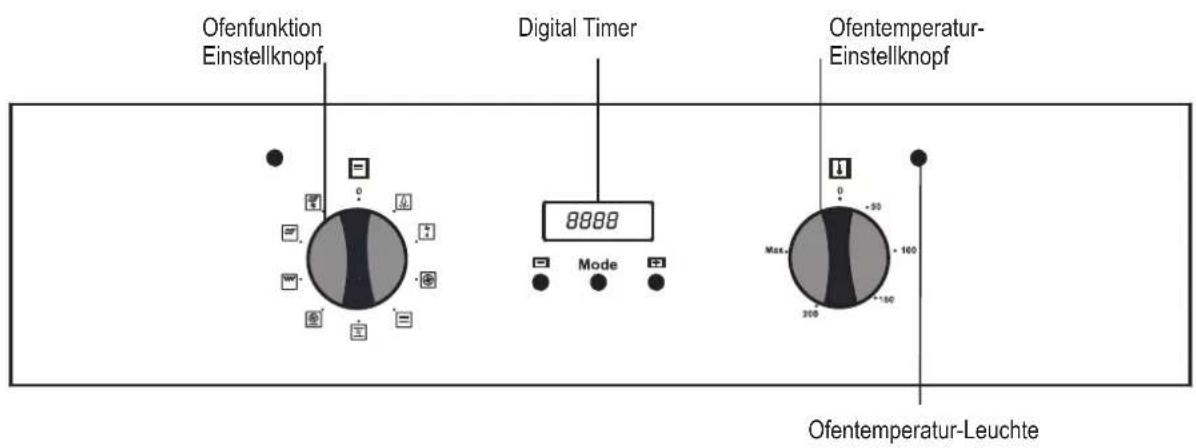 Ofenfunktion Einstellknopf Digital Timer 8888 Mode Ofentemperatur- Einstellknopf Ofentemperatur-Leuchte
