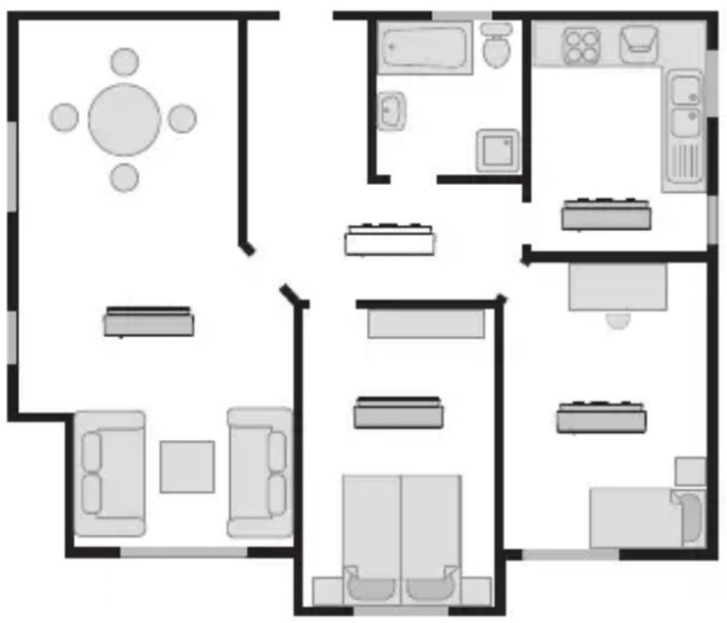 Gira Basic 1144 02 - Beispiel für eine Wohnung - 1