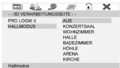 -- 3D VERARBEITUNGSSEITE -- PRO LOGIK II HALLMODUS AUS KONZERTSAAL WOHNZIMMER HALLE BADEZIMMER HÖHLE ARENA KIRCHE Hallmodus