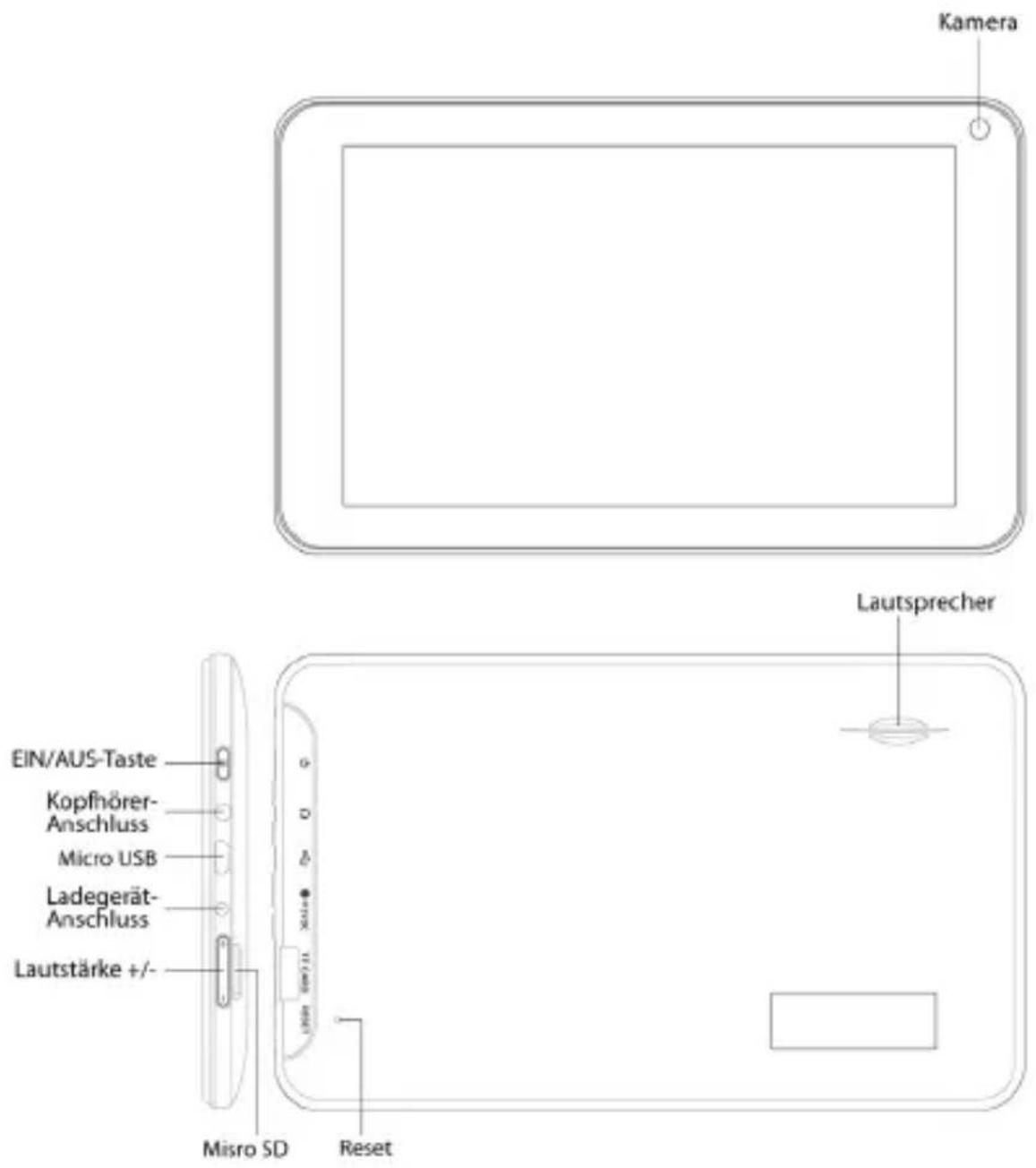 Manta PowerTab MID708 - Design und Tasten - 1