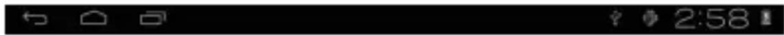 Digital status bar showing navigation icons and time display showing 2:58