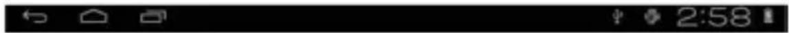 Digital status bar showing time and battery icons with '2:58' status