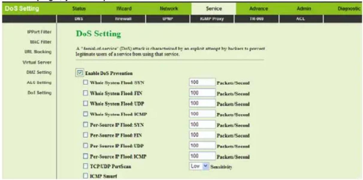 Getnet GA-324WB - DoS Setting - 1