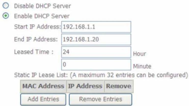 Billion BiPAC 7700N - DHCP Server - 1