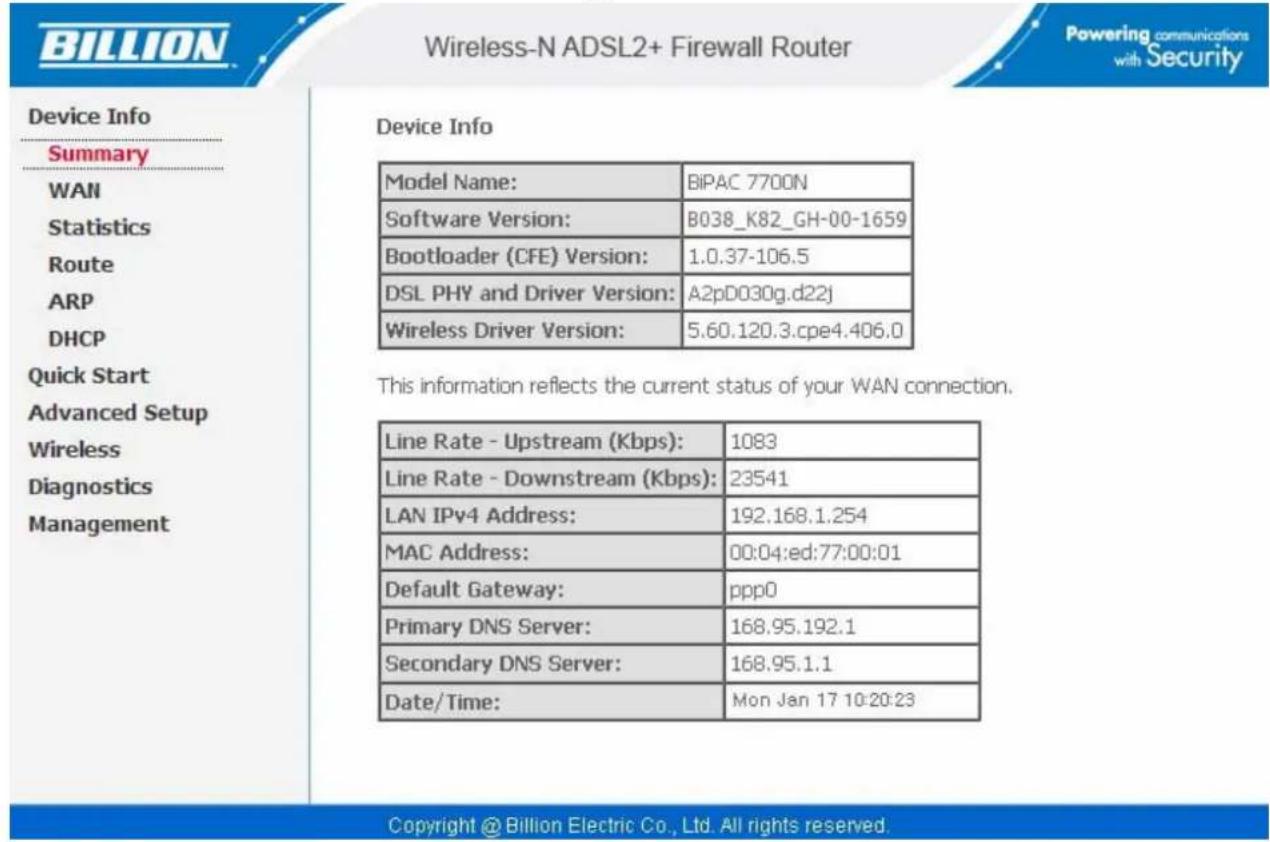 Billion BiPAC 7700N - Summary - 1