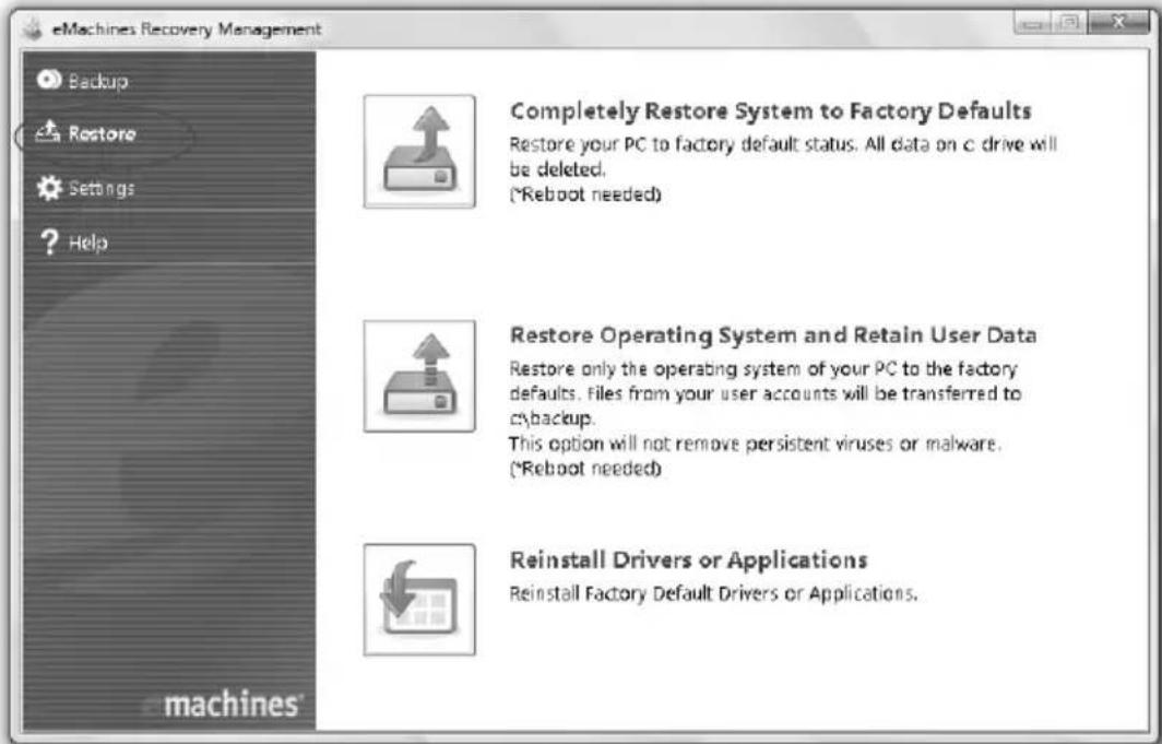 eMachines G730G - Restore - 1