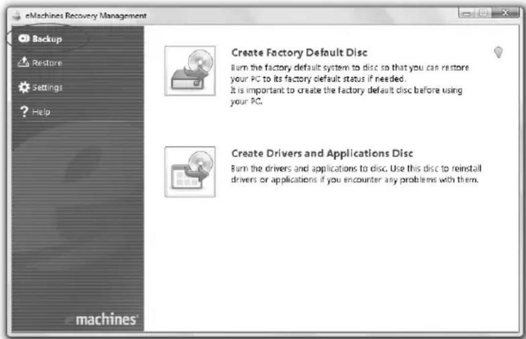 eMachines G729ZG - Burn backup discs - 1