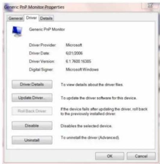 AOC I2757FM - Click the "Driver" tab. - 1