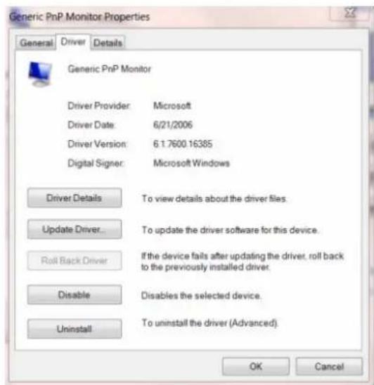 AOC I2473PWM - Click the "Driver" tab. - 1