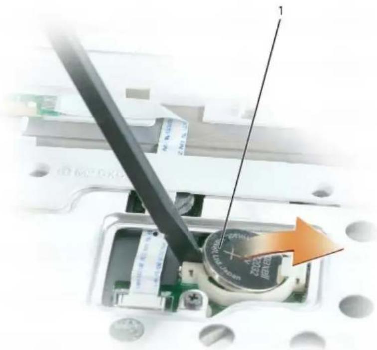 DELL XPS M140 - Removing the Coin-Cell Battery - 1