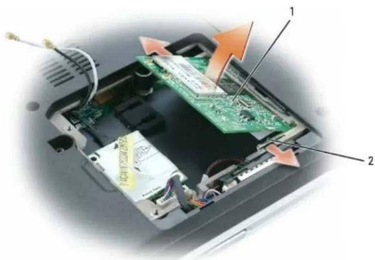 DELL XPS M140 - Removing the Mini PCI Card - 5