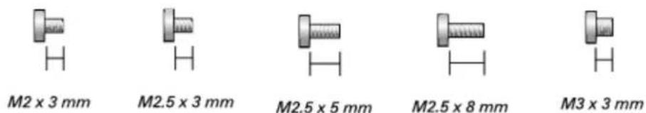 DELL XPS M140 - Screw Identification - 1