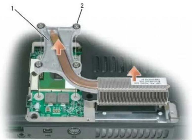 DELL XPS M140 - Removing the Microprocessor Thermal-Cooling Assembly - 4