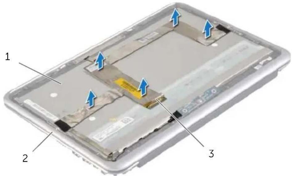 DELL XPS 12-9Q34 - CAUTION: Do not remove the display cable from the display bezel. - 1