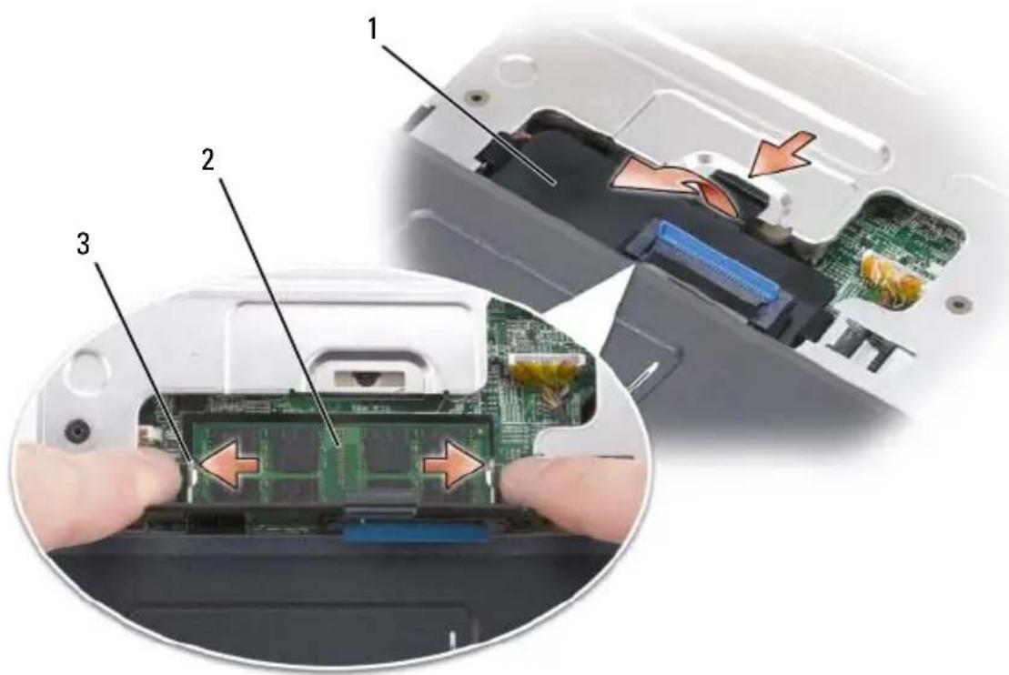 DELL Vostro 1500 PP22L - Removing the DIMM A Memory Module - 4