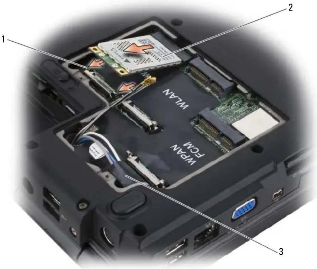 DELL Vostro 1500 PP22L - Removing a Mobile Broadband or WWAN Card - 4
