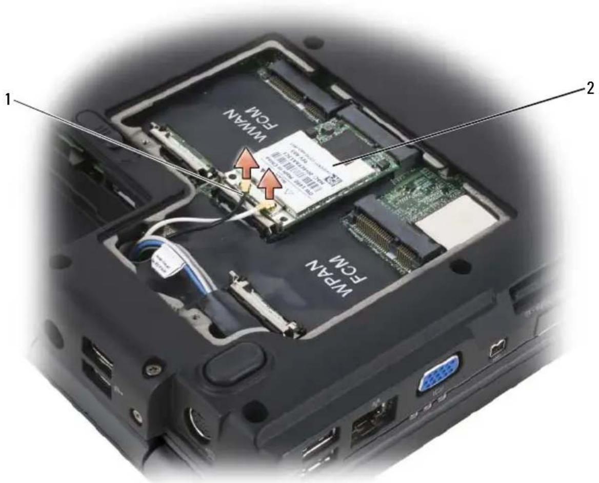 DELL Vostro 1500 PP22L - Removing a WLAN Card - 2