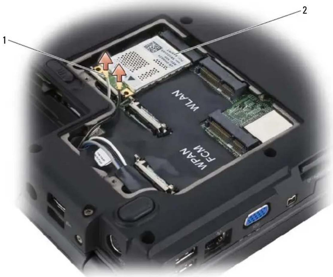 DELL Vostro 1500 PP22L - Removing a Mobile Broadband or WWAN Card - 3