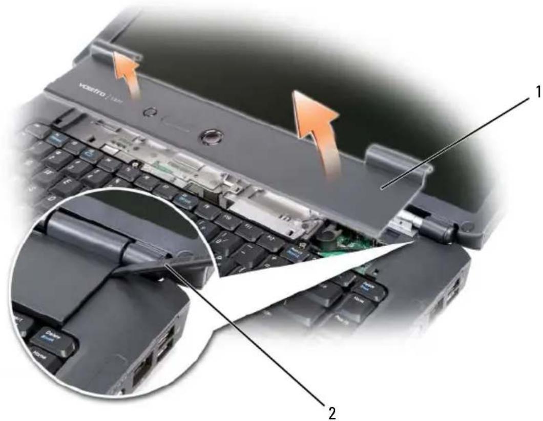 DELL Vostro 1500 PP22L - Removing the Hinge Cover - 2