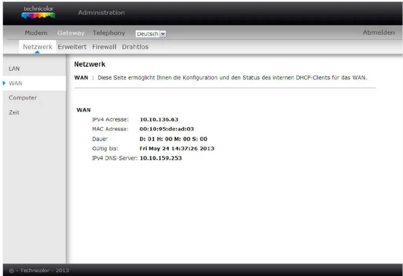 Technicolor TC7200K - WAN - 1