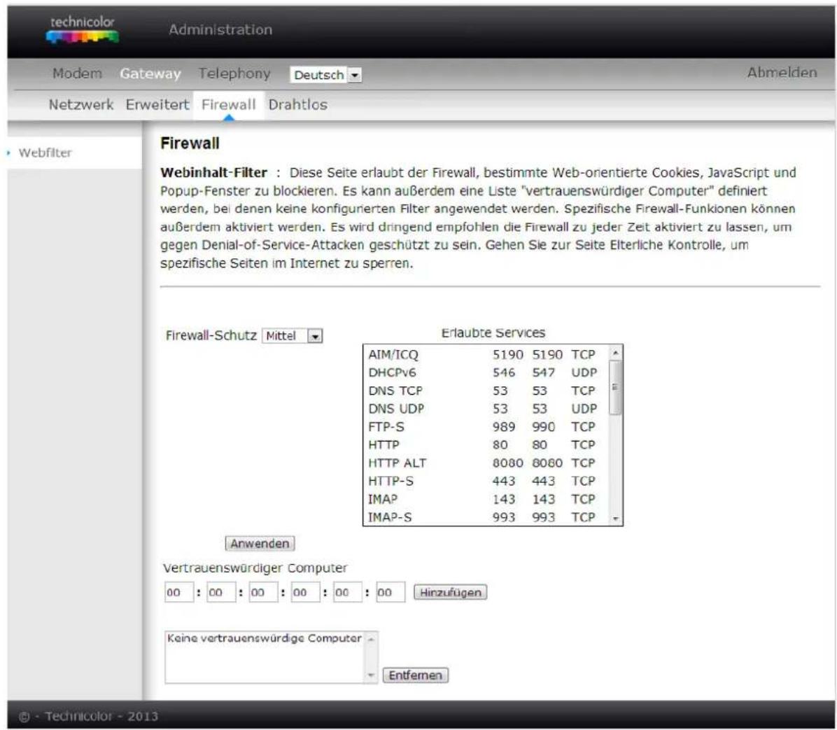 Technicolor TC7200K - Webfilter - 1